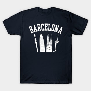 BARCELONA Skyline (White) T-Shirt